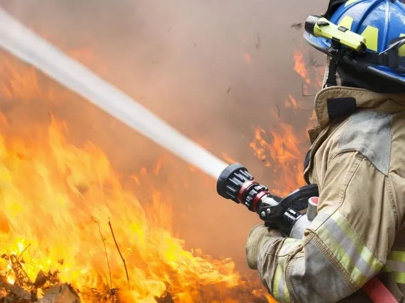 The function of a fire hose nozzle The function of a fire hose nozzle
